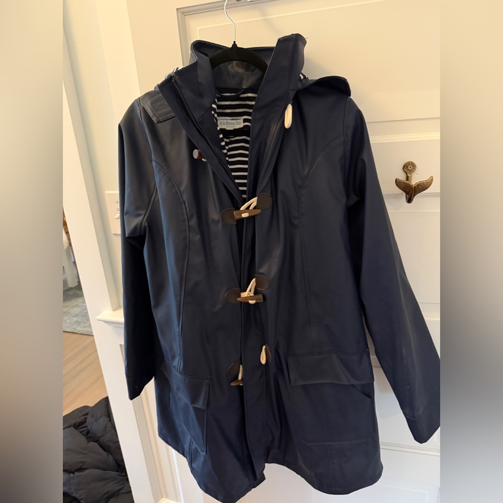 Jojo Maman Bebe Womens Lined Navy Toggle Raincoat